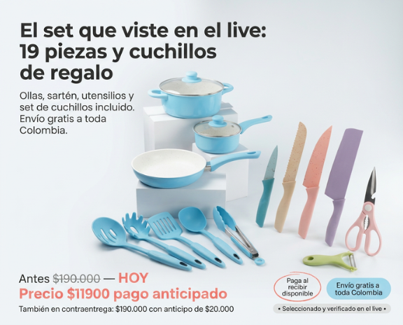 Set 13 Piezas, GRATIS Juego Cuchillos