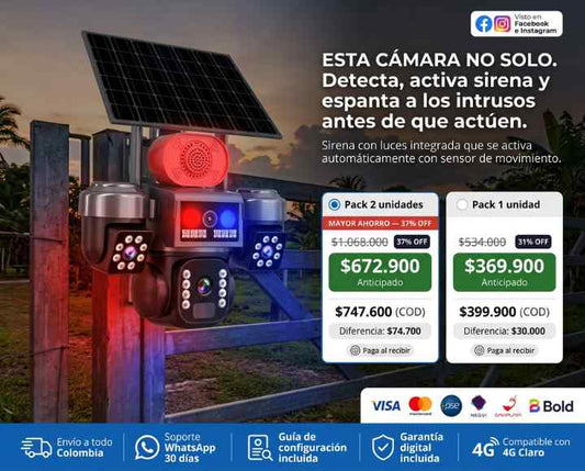 CÁMARA SOLAR 3 LENTES - SIM CARD - B