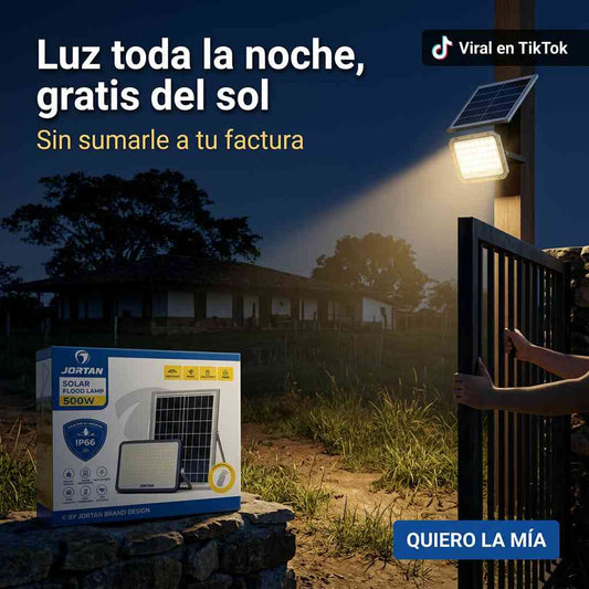 ILUMINA TU EXTERIOR GRATIS Y SIN CABLES — REFLECTOR SOLAR JORTAN™ 500W