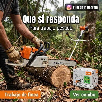 TUMBA MALEZA Y TRONCOS EN UN SOLO PEDIDO — COMBO STIHL™ MOTOSIERRA MS 660 Y GUADAÑA FS 450