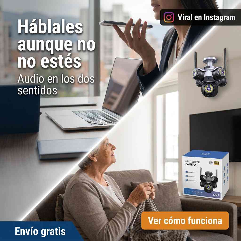 VIGILA 5 ZONAS A LA VEZ — CÁMARA SEGURIDAD 5 LENTES 4K - WIFI™