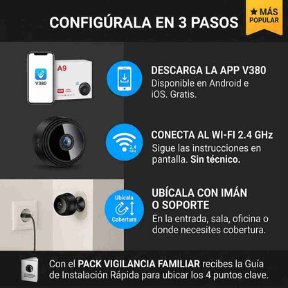 VE TU ESPACIO DESDE EL CELULAR — MINI CÁMARA A9™