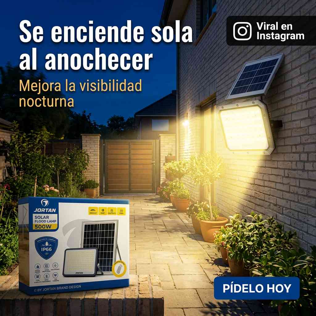 ILUMINA TU EXTERIOR GRATIS Y SIN CABLES — REFLECTOR SOLAR JORTAN™ 500W