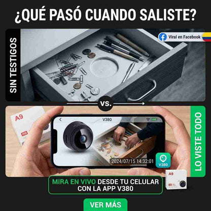VE TU ESPACIO DESDE EL CELULAR — MINI CÁMARA A9™