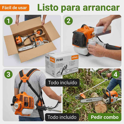 TUMBA MALEZA Y TRONCOS EN UN SOLO PEDIDO — COMBO STIHL™ MOTOSIERRA MS 660 Y GUADAÑA FS 450