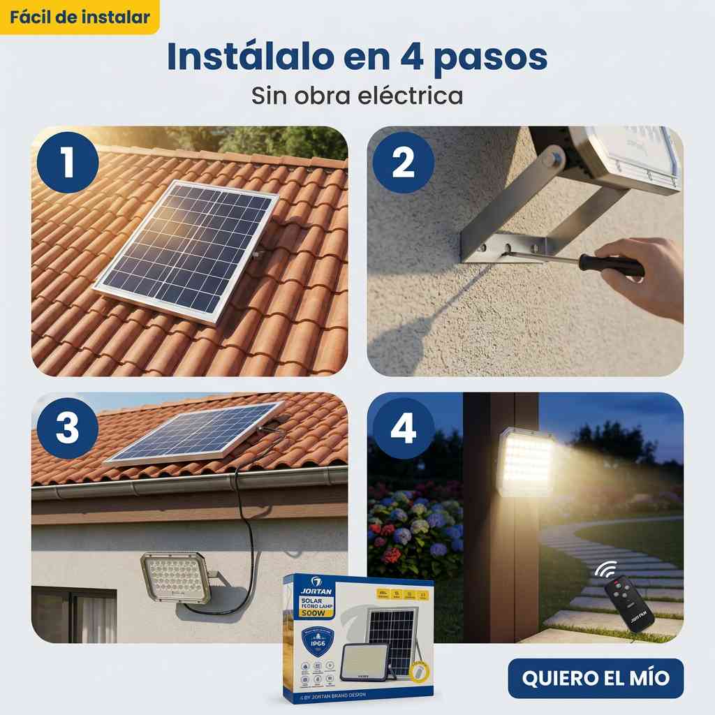 ILUMINA TU EXTERIOR GRATIS Y SIN CABLES — REFLECTOR SOLAR JORTAN™ 500W