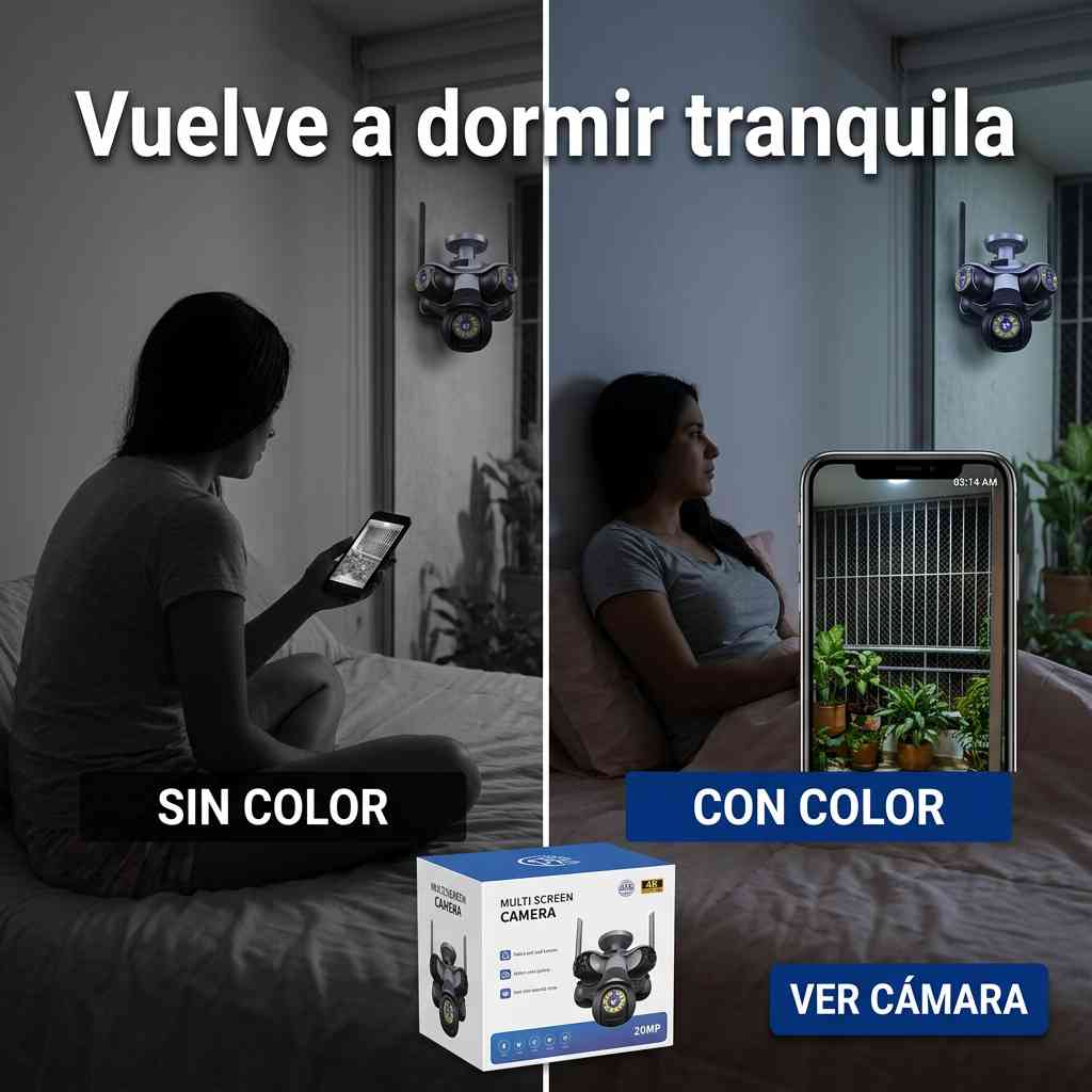 VIGILA 5 ZONAS A LA VEZ — CÁMARA SEGURIDAD 5 LENTES 4K - WIFI™