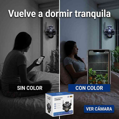 VIGILA 5 ZONAS A LA VEZ — CÁMARA SEGURIDAD 5 LENTES 4K - WIFI™